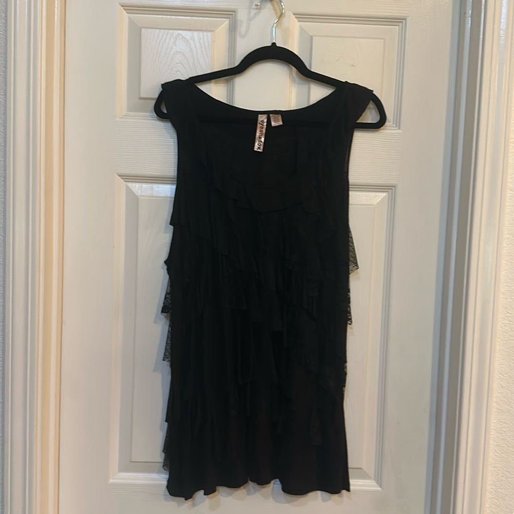 Eyeshadow Women's 3X Sleeveless Layered Blouse